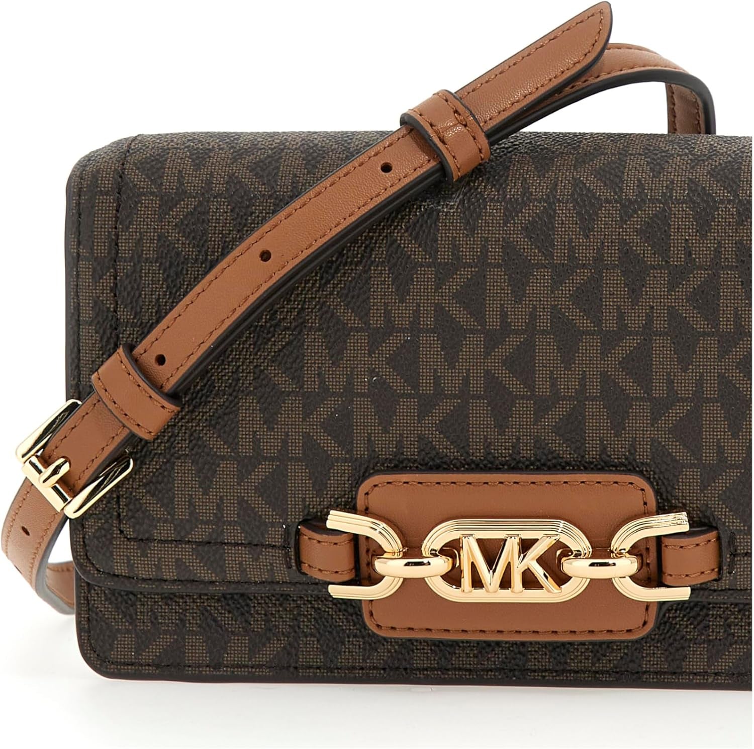 MICHAEL KORS Femme Heather PHN CHN XBODY Sac, Marron Foncé Femme Sacs Naty Shop