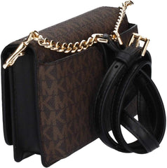 Michael Kors Women Sm Phn CHN Xbody Bag, Marron/Blk Sacs Femme Naty Shop