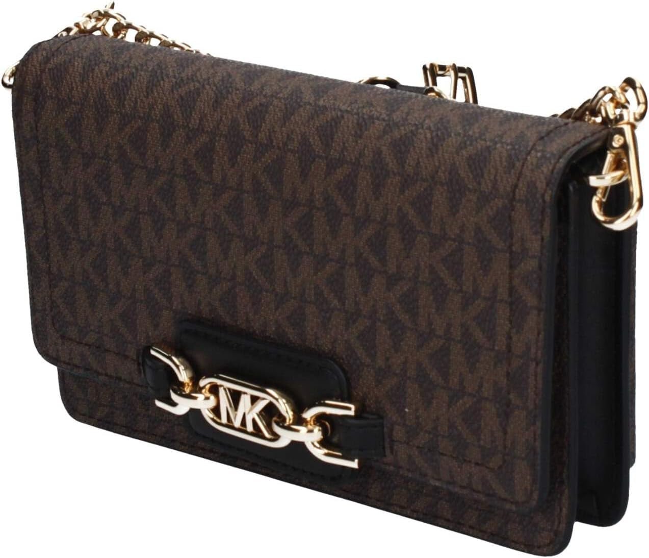 Michael Kors Women Sm Phn CHN Xbody Bag, Marron/Blk Sacs Femme Naty Shop