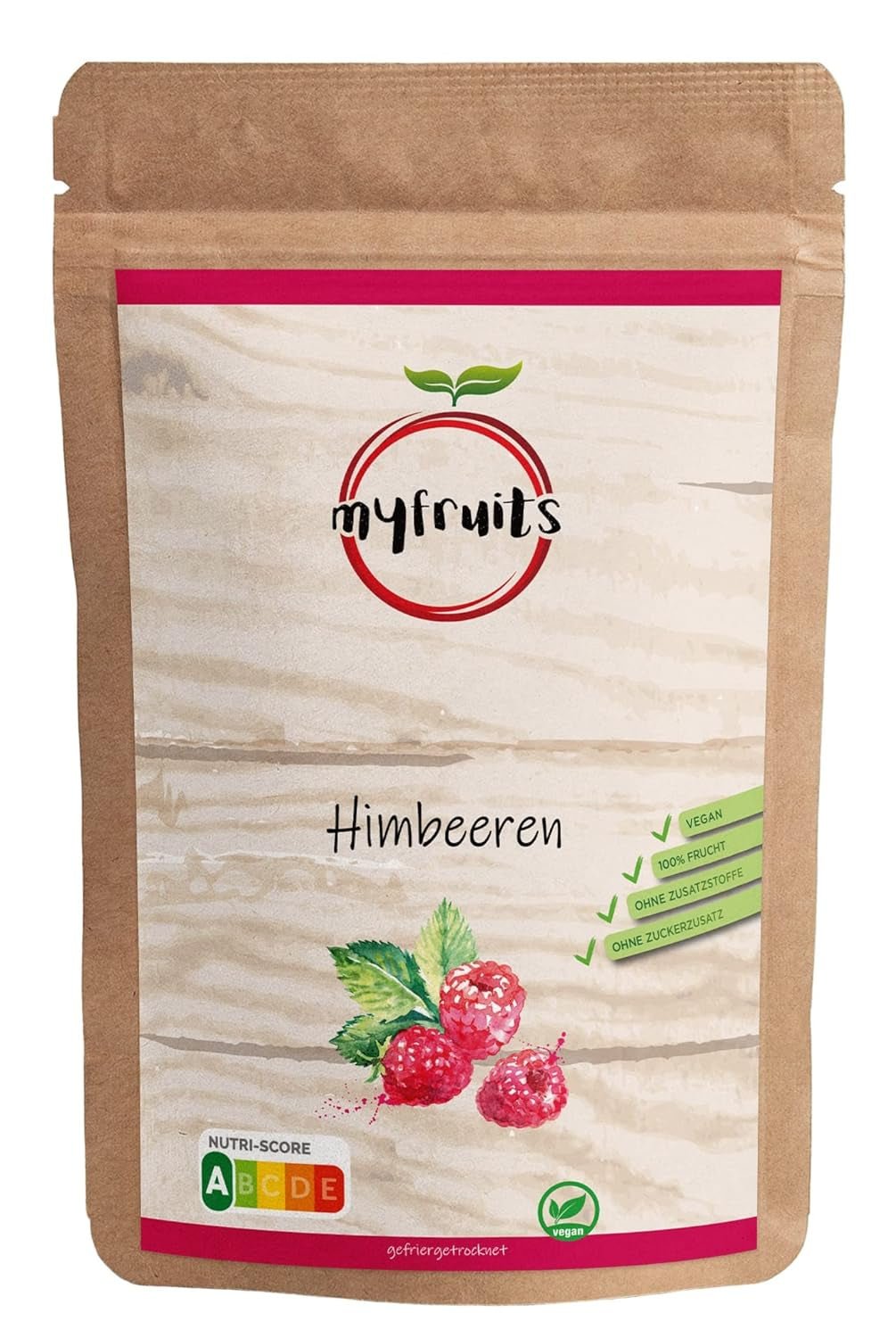 myfruits framboises lyophilisées 300g, sans additifs, 100% framboises séchées, fruits lyophilisés pour muesli ou en collation... Produits déshydratés Naty Shop 300 G (1 paquet)