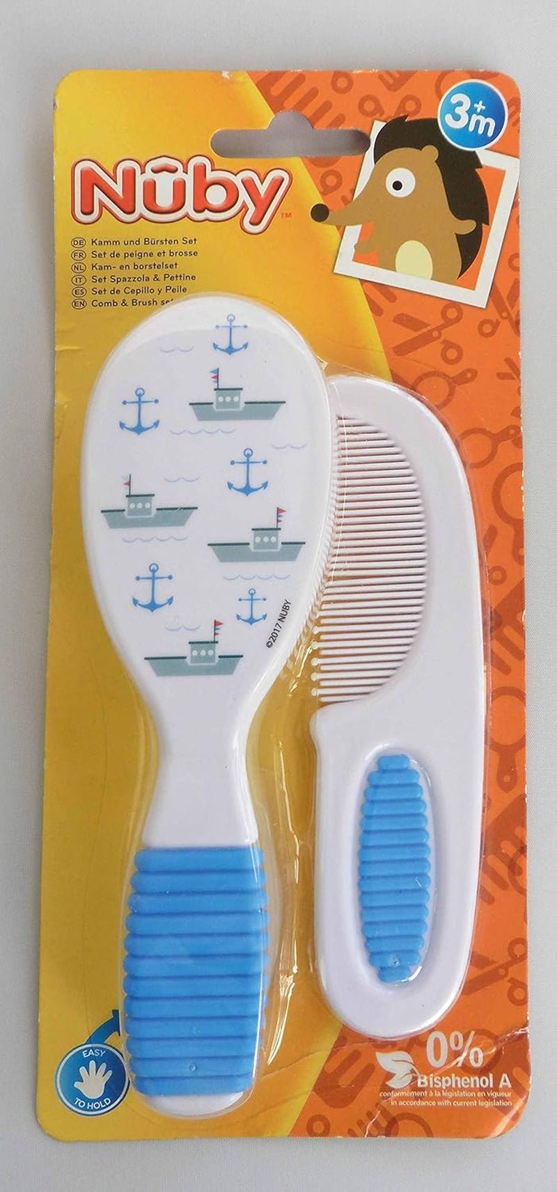 Nöby 007110 Ensemble brosse et peigne, multicolore (modèle assorti). Enfants - Bains et soins Naty Shop