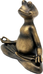 Nature's Mark Statue de grenouille de yoga méditante, hauteur 15,2 cm, résine synthétique, décoration de table, salon, chambre, bureau, armoire, étagère Naty Shop Statues et sculptures