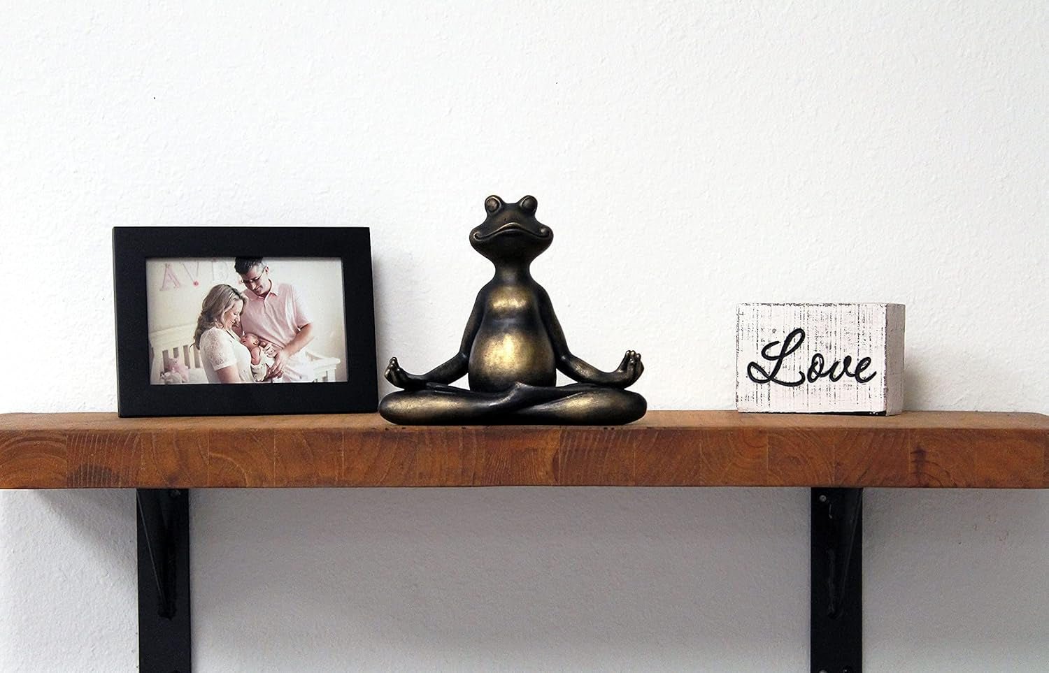 Nature's Mark Statue de grenouille de yoga méditante, hauteur 15,2 cm, résine synthétique, décoration de table, salon, chambre, bureau, armoire, étagère Naty Shop Statues et sculptures