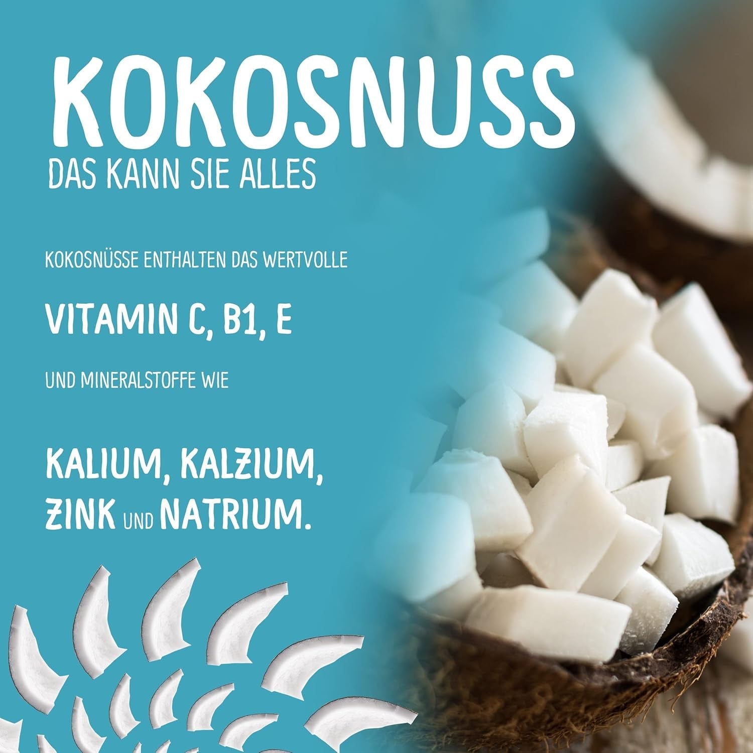 Noix de coco lyophilisée : 50g de fruits lyophilisés - bonbons vegan cubes de noix de coco sucrés - fruits naturellement séchés de NutriPur Produits déshydratés Naty Shop