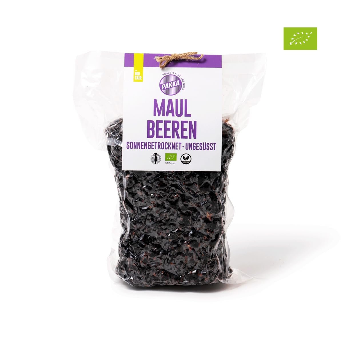 PAKKA - Mûres séchées au soleil biologiques 1 kg équitables Mûres King Shotut aigre-douces très collantes et juteuses provenant directement de petits agriculteurs de Samarkand en Ouzbékistan Pack familial végétalien 1000 g Naty Shop Produits déshydratés