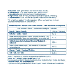 PAKKA - Raisins secs Black Beauty Bio Fairtrade 600gr, bio, sans pépins, raisins noirs, séchés au soleil, sans huile, donc collants, sans soufre, directs des petits agriculteurs de Samarkand en Ouzbékistan Produits déshydratés Naty Shop