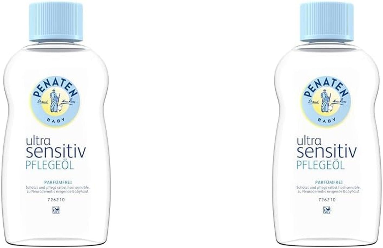 PENATEN Crème de Soin Ultra Sensible Visage & Corps (100ml) crème visage et corps pour bébé sans parfum, crème hydratante protectrice et nourrissante pour la peau très sensible des bébés sujets aux névrodermites Enfants - Bains et Soin Naty Shop 200 Ml (pack de 2) Huile de soin ultra-sensible