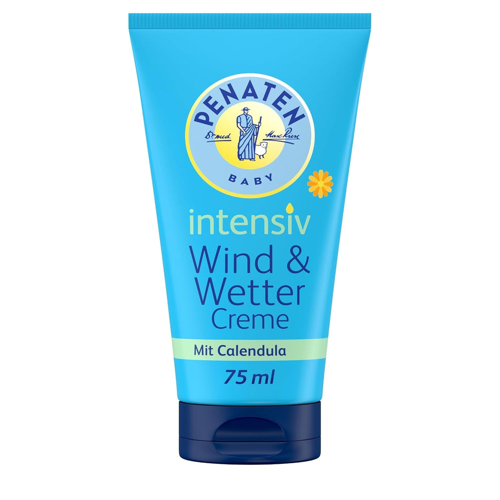PENATEN Wind & Weather Cream (75 ml), îngrijire a pielii bebelușului cu protecție în vreme rece și umedă, cremă protectoare de îngrijire a bebelușului cu calendula bogată hrănește pielea și formează o barieră protectoare Copii - Baie si Skincare Naty Shop 75 Ml (1 pachet) Vânt Weather Cream