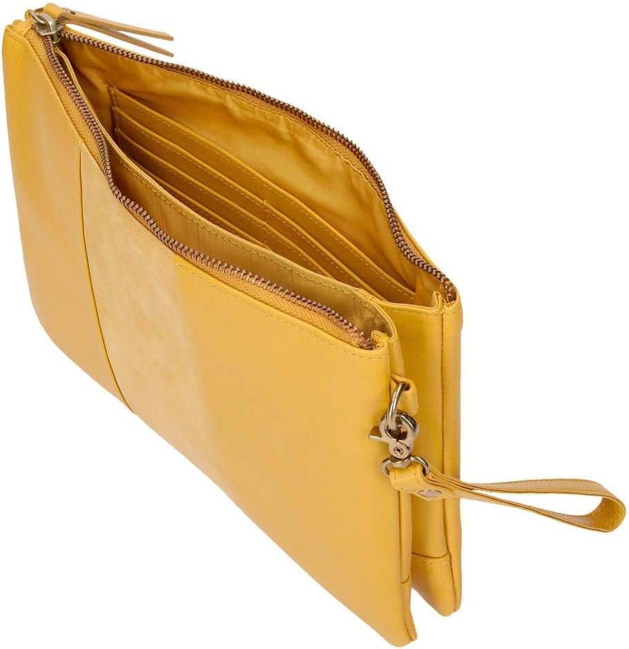 Pepe Jeans Double Wallet Geantă galbenă 27x17x2 cms piele Portofel Femei Naty Shop