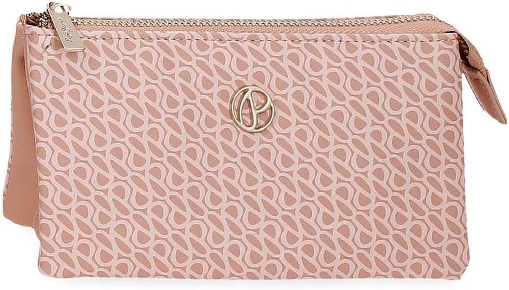 Pepe Jeans Megan Trousse de Toilette Noir 17x9x2cm Simili Cuir, Noir, Taille Unique, Trousse de Toilette Portefeuille Femme Naty Shop Rose Triple Portefeuille