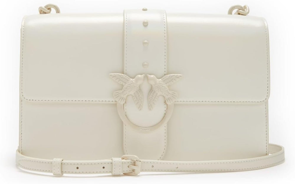 Pinko Ladies Love One Classic Cl Naplack Color Block Bag Femme Sacs Naty Shop Z14B_Blanc + bloc de couleur blanc