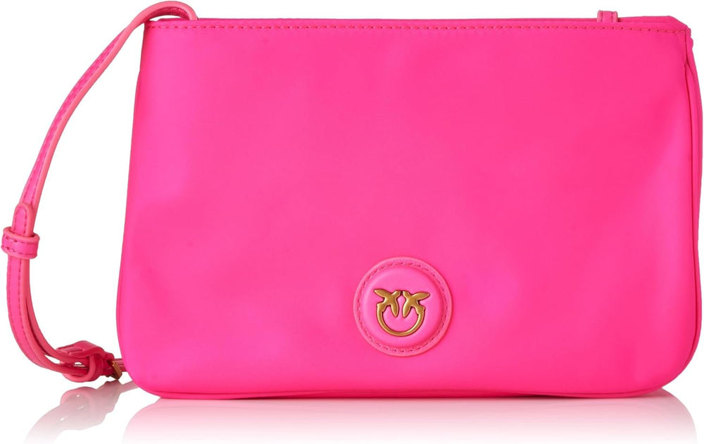 Pinko Ladies Recycled Gate Flat HORIZONTAL REPEATED Sacs pour femmes Naty Shop N17Q_Pink Pinko-Antique Gold