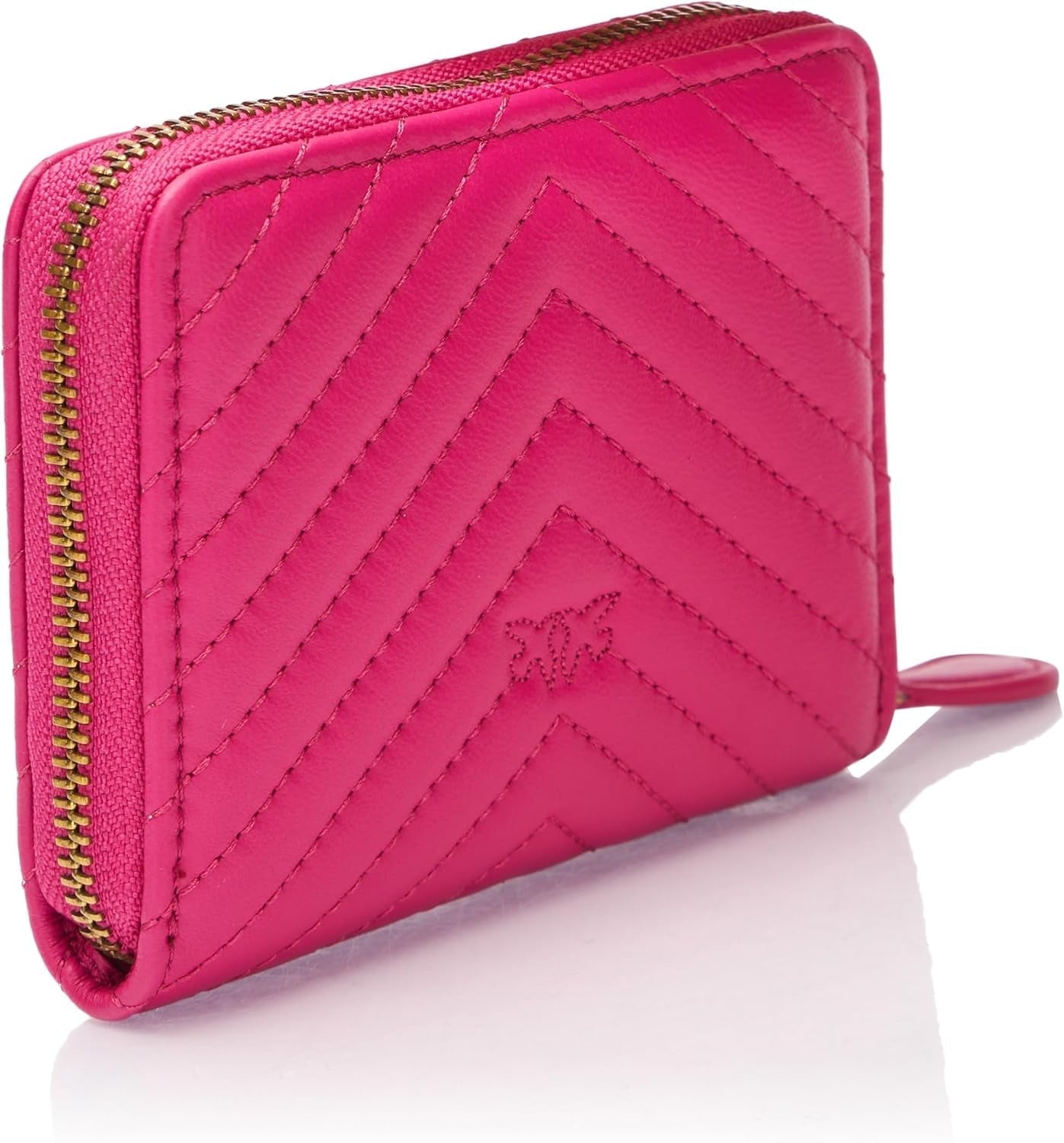 Pinko Women's Taylor Zip Around Sheep Nappa Chevron Travel Accessories Wallet Portofel Femei Naty Shop