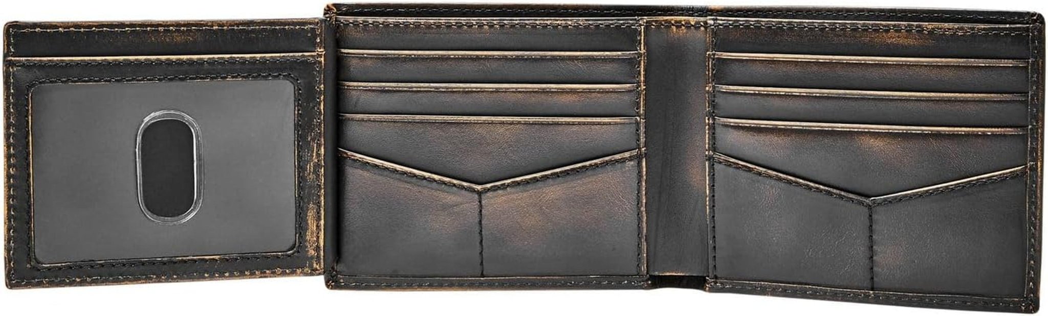 Portefeuille à deux volets en cuir Fossil Wade pour homme 11,43 cm L x 1,905 cm l x 8,89 cm H Portefeuille pour homme Naty Shop