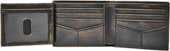Portefeuille à deux volets en cuir Fossil Wade pour homme 11,43 cm L x 1,905 cm l x 8,89 cm H Portefeuille pour homme Naty Shop