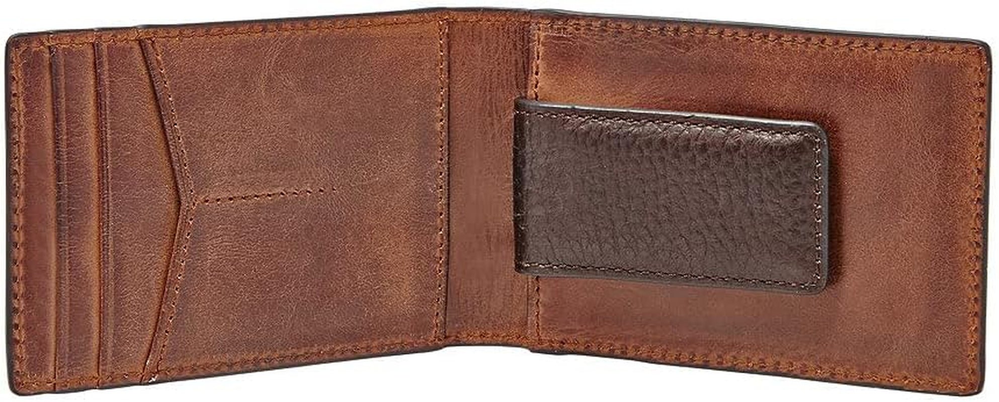 Portefeuille à deux volets en cuir Quinn pour hommes Fossil 10 cm L x 1,5 cm l x 7 cm H Portefeuille pour hommes Naty Shop