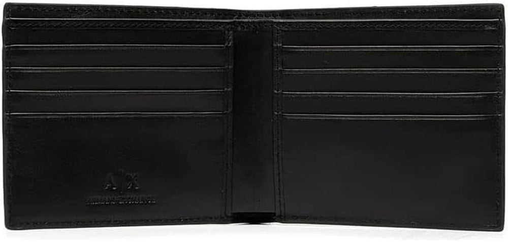 Portefeuille à logo Armani Exchange A|X en cuir lisse, noir Portefeuille homme Naty Shop
