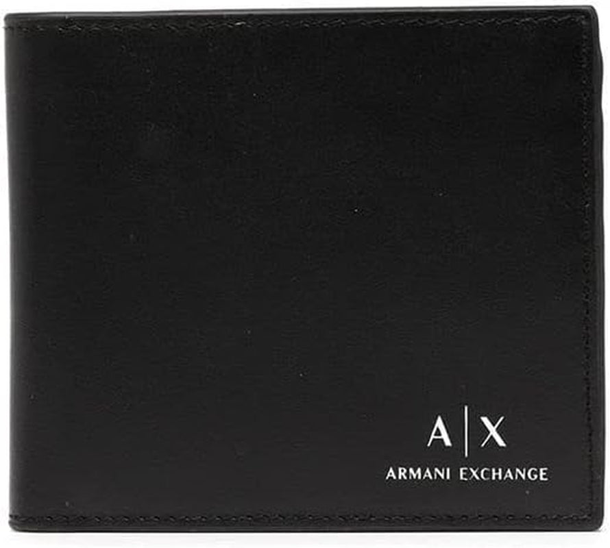 Armani Exchange Portefeuille avec logo A|X en cuir lisse, noir Naty Shop Wallet Default Title pour homme