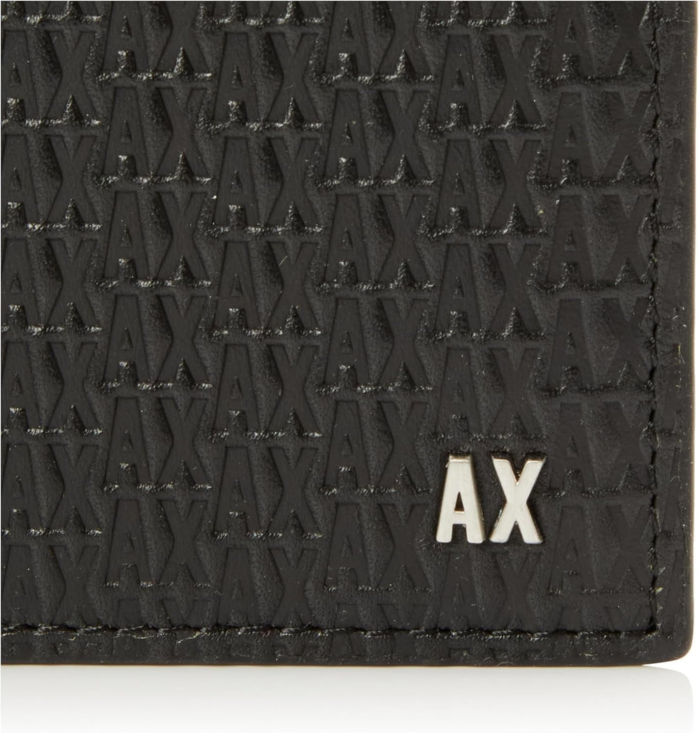 Elba, Essential, Mini portefeuille à deux volets avec logo en métal pour homme Armani Exchange Portefeuille pour homme Naty Shop