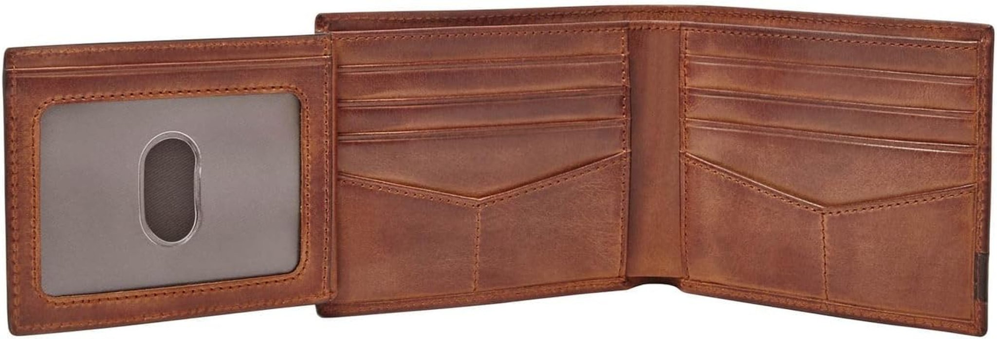 Portefeuille Fossil Quinn pour hommes - 100 % cuir à deux volets marron 11,5 cm L x 2 cm l x 9 cm H ML3644200 Portefeuille pour hommes Naty Shop
