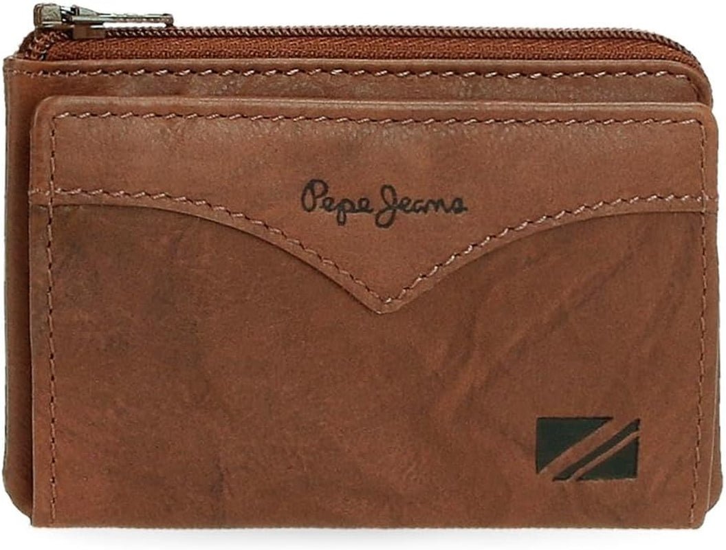 Portefeuille veste Pepe Jeans avec porte-cartes, taille unique Portefeuille homme Naty Shop Marron