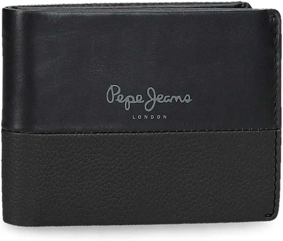 Pepe Jeans Portefeuille Double Horizontal avec Compartiment à Monnaie Noir 11 x 8 x 1 cm Cuir Protégé RFID Homme Portefeuille Horizontal avec Compartiment à Monnaie Portefeuille pour Homme Naty Shop Default Title