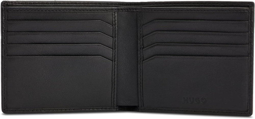 HUGO Portefeuille Tibby 8cc pour hommes en cuir Nappa avec logo noir Stck Portefeuille pour hommes Naty Shop