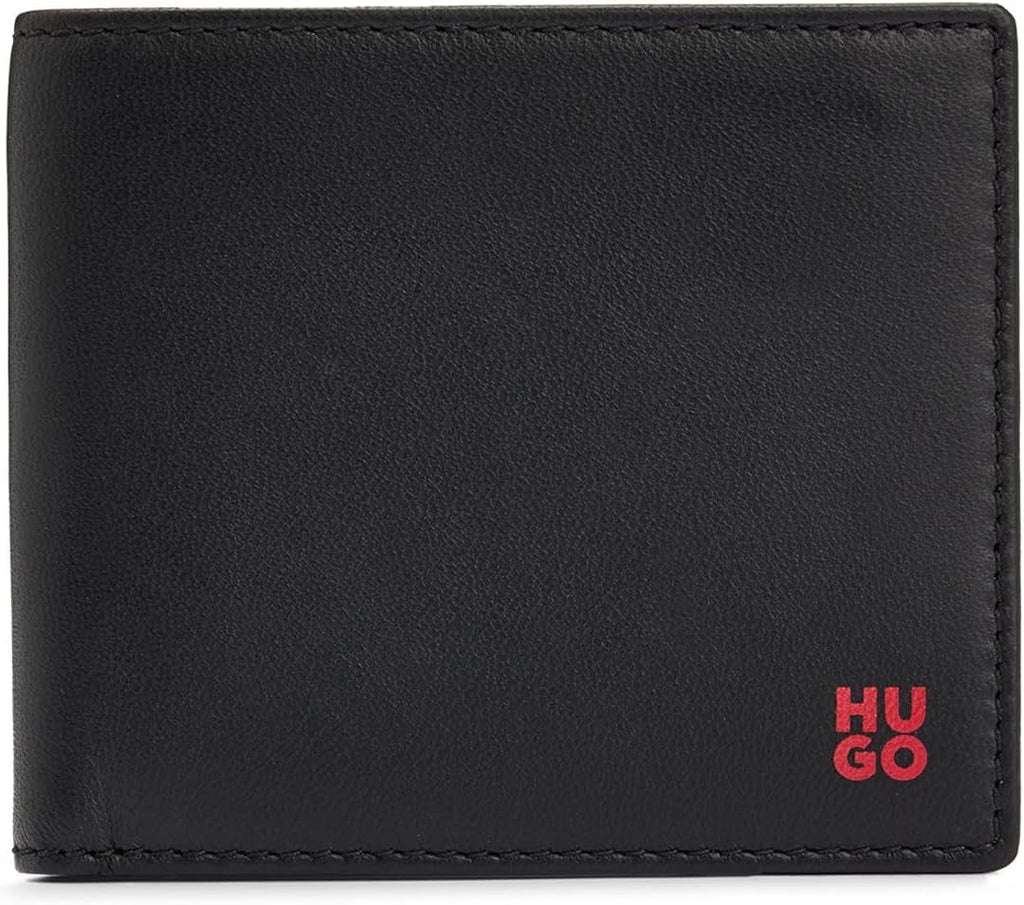 Portofel pentru bărbați HUGO Tibby 8 cc din piele nappa cu logo negru Stck Portofel Barbati Naty Shop Titlu implicit