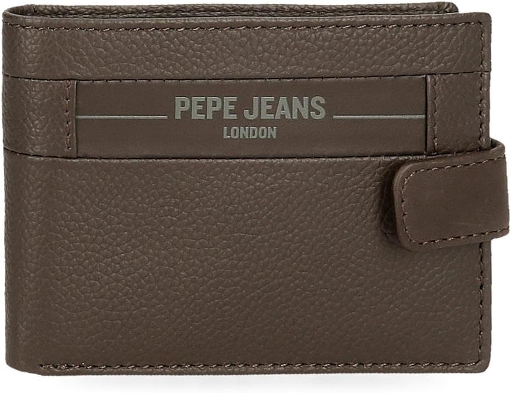 Pepe Jeans Checkbox Portefeuilles et porte-monnaie en cuir de vache Noir Marron Bleu Gris Portefeuille homme Naty Shop Portefeuille horizontal marron