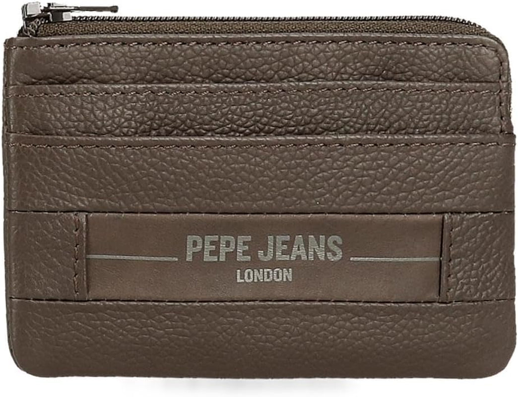 Pepe Jeans Checkbox Portefeuilles et porte-monnaie en cuir de vache Noir Marron Bleu Gris Portefeuille pour homme Naty Shop Porte-monnaie marron