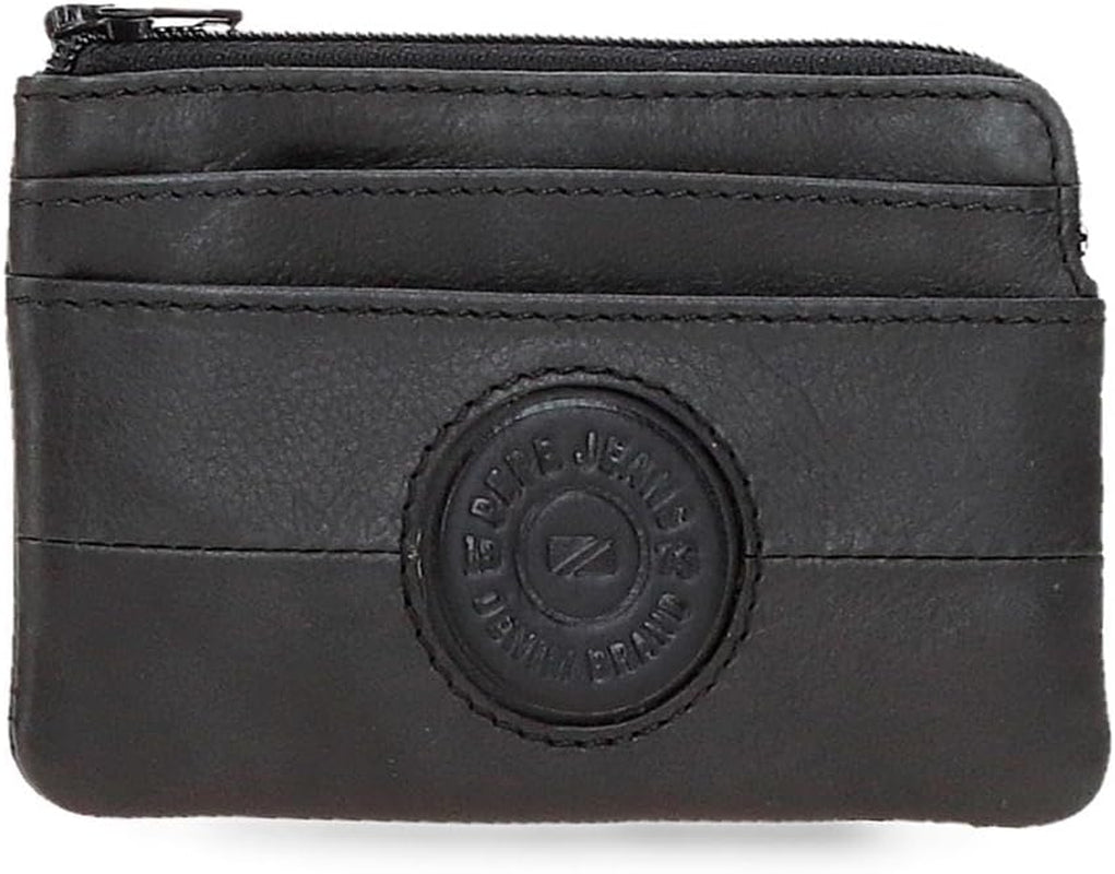 Portefeuilles et porte-monnaie Pepe Jeans Cracker en cuir de vache, noir, marron, vert, différentes tailles - Naty Shop