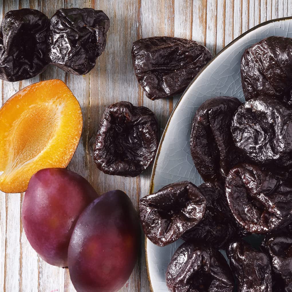 Prunes avec noyaux 200g - Aromatiques, fruitées et naturellement sucrées - Vegan, sans soufre, sans noyaux et sans sucre ajouté - Nutri-Score A (1 x 200g) Produits déshydratés Naty Shop