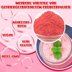 Fraises en poudre 120g - Fraises 100% naturelles Lyophilisées, sans additifs Mélange facile Fraises nutritives lyophilisées pour glaces, gâteaux, smoothies, boissons, poudre aromatique Produits déshydratés Naty Shop