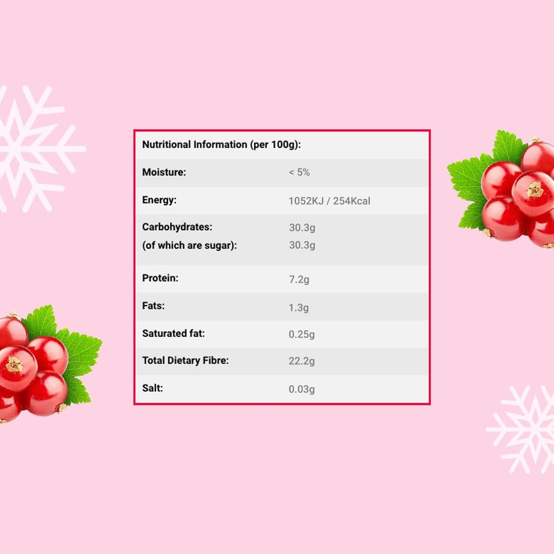 Poudre de groseille lyophilisée 100g - Poudre de fruits lyophilisés - Poudre de groseille pour smoothies et pâtisserie - Poudre de baies naturelles sans additifs Produits déshydratés Naty Shop