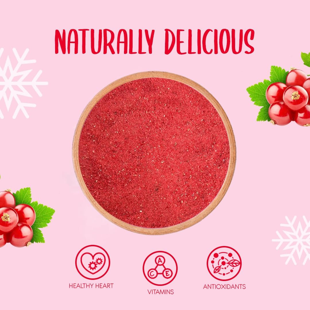 Poudre de groseille lyophilisée 100g - Poudre de fruits lyophilisés - Poudre de groseille pour smoothies et pâtisserie - Poudre de baies naturelles sans additifs Produits déshydratés Naty Shop
