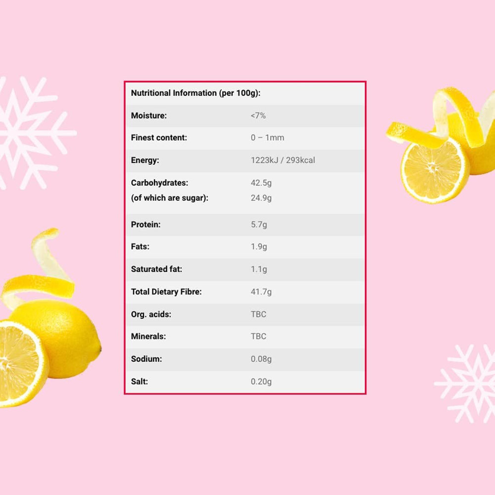 Poudre de zeste de citron lyophilisé 100g - Poudre de fruits lyophilisés - Poudre de citron lyophilisée pour pâtisserie, smoothies et thé - Poudre de citron 100% naturelle sans additifs Produits déshydratés Naty Shop