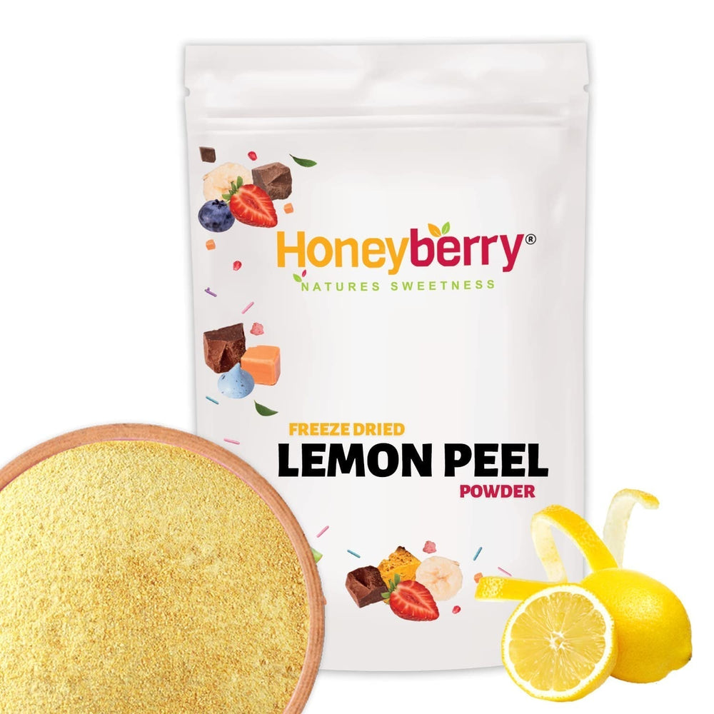 Poudre de zeste de citron lyophilisé 100g - Poudre de fruits lyophilisés - Poudre de citron lyophilisée pour pâtisserie, smoothies et thé - Poudre de citron 100% naturelle sans additifs Produits déshydratés Naty Shop 100G