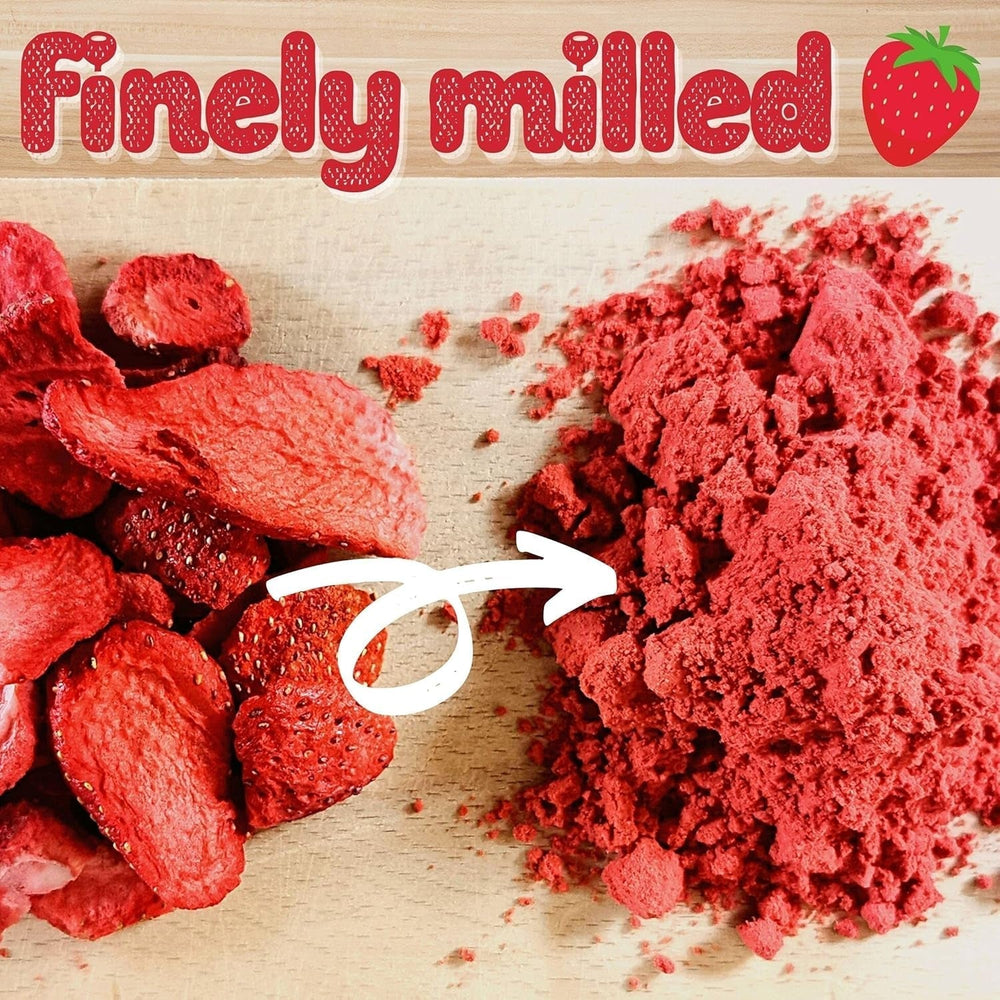 Poudre de fruits lyophilisés Poudre de fraise | Poudre de fraise lyophilisée Poudre de fraise | Poudre de fraise Smoothie Pudding aux fraises Fruits secs (100g) Produits déshydratés Naty Shop