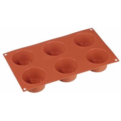 Moule à muffins en silicone 6 cavités - Résistant de -60 à 230 degrés Celsius Utilisable au four congélateur lave-vaisselle