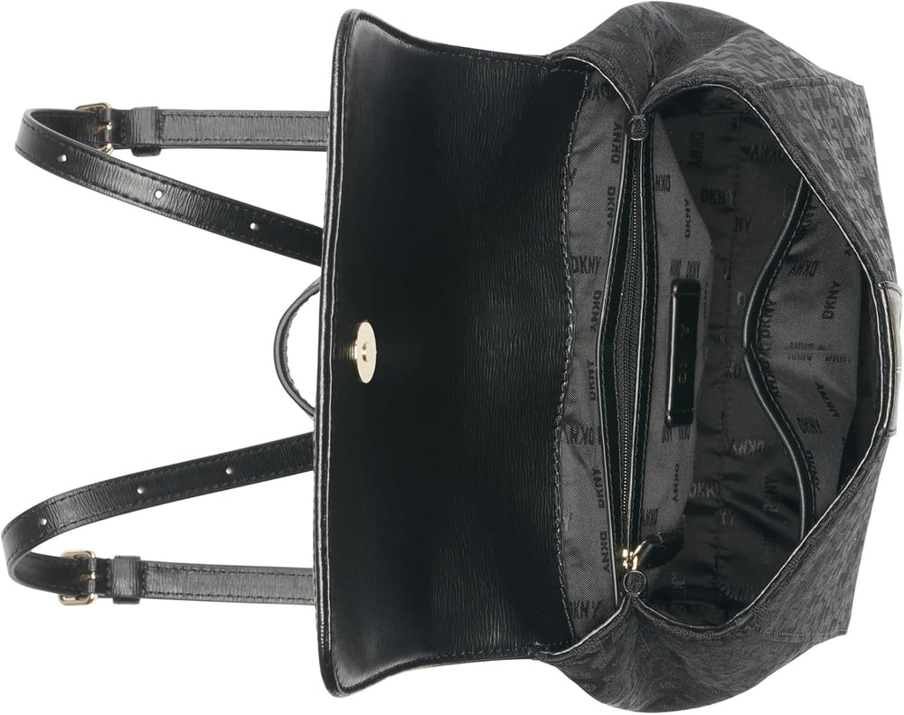 DKNY Sac à dos de tous les jours pour femme, logo noir/noir Naty Shop Sacs pour femme