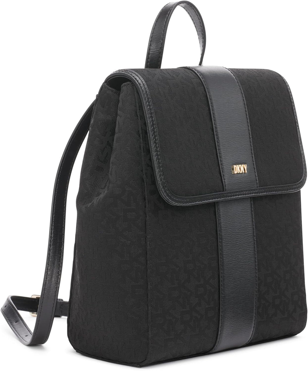 DKNY Sac à dos de tous les jours pour femme, logo noir/noir Naty Shop Sacs pour femme