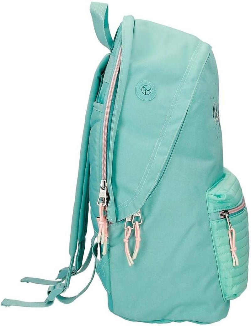 Rucsac Pepe Jeans Jane pentru laptop, compartiment dublu, 15.6 inch, albastru, 31 x 44 x 17.5 cm, poliester, 20.46 l Rucsacuri si ghiozdane premium Naty Shop