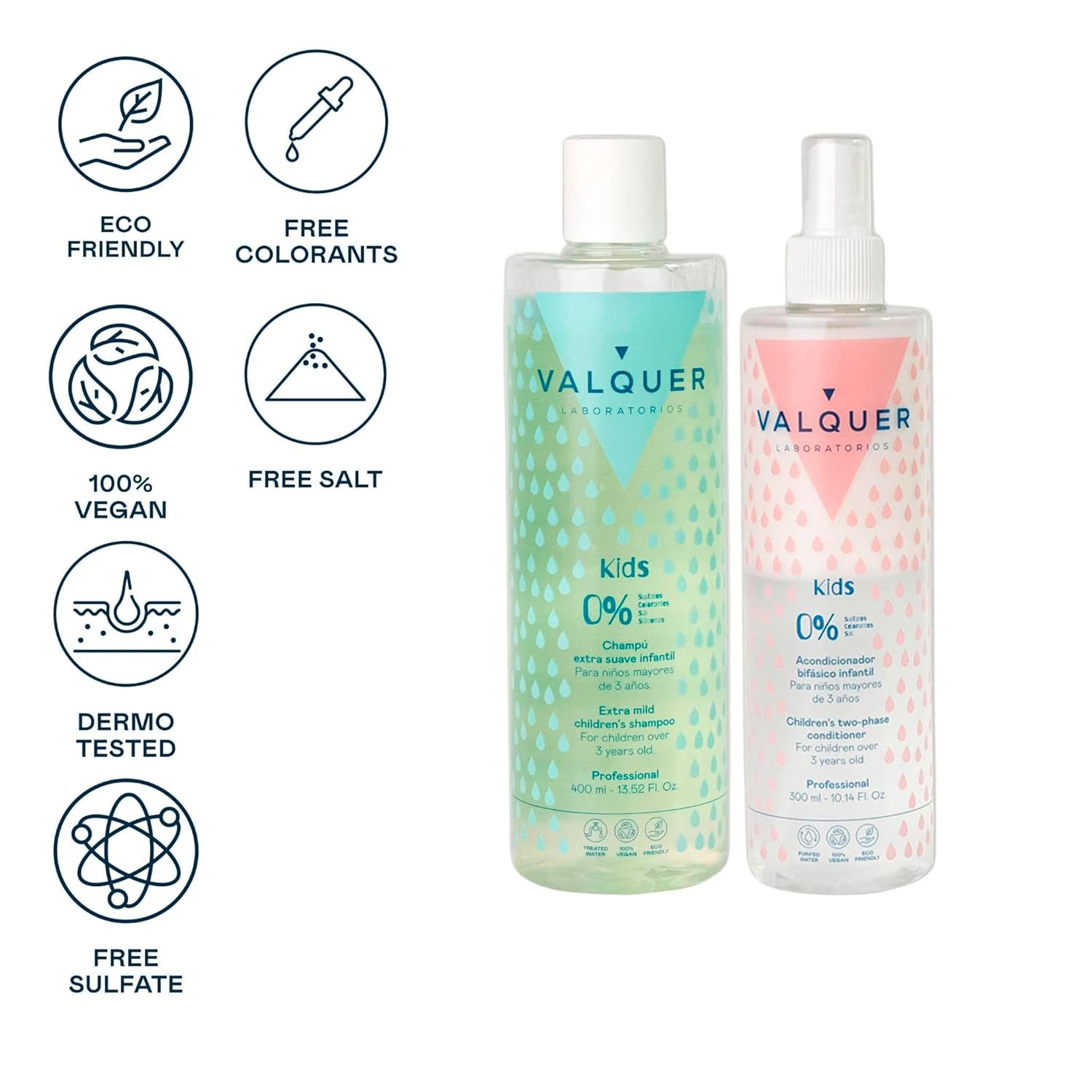Shampoing et après-shampooing enfant Valquer sans silicones, sans sulfates, pour enfants Enfants - Bains et Soin Naty Shop