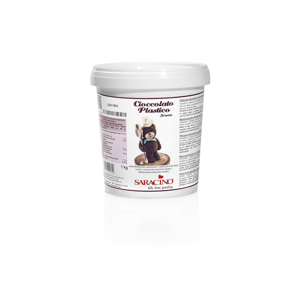 Saracino Chocolat à modeler blanc Pour la décoration et le modelage 1 Kg Made In Italy Pâte à sucre Naty Shop Brown