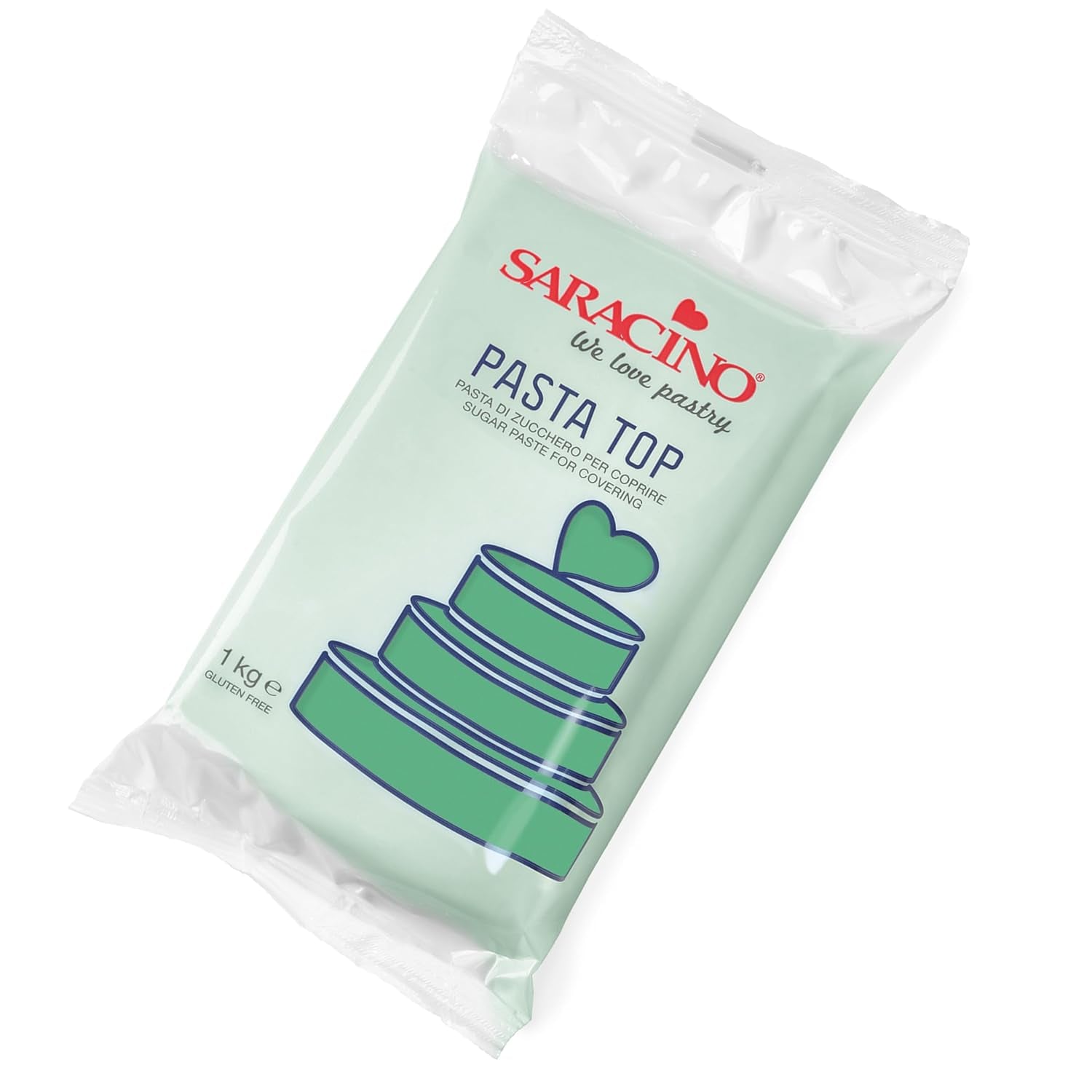 Saracino Fondant Top, Pâte à Sucre Pour Recouvrir 1 kg, Fabriquée en Italie Pâte à Sucre Naty Shop Salutations