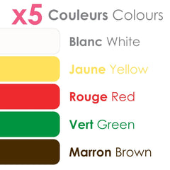 ScrapCooking - Lot de 5 Fondants - blanc, jaune, rouge, vert et marron - 5 x 80g - pâte à sucre pour gâteaux Décorations de gâteaux Anniversaire Noël - sans gluten et sans huile de palme - 7257 Naty Shop Sugarpaste