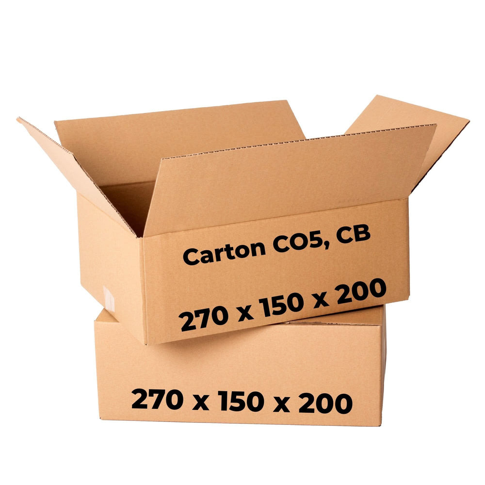 Lot de 20 cartons CO5, CB, 270 x 150 x 200 Cartons d'emballage Nati Shop