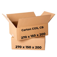 Lot de 20 cartons CO5, CB, 270 x 150 x 200 Cartons d'emballage Nati Shop