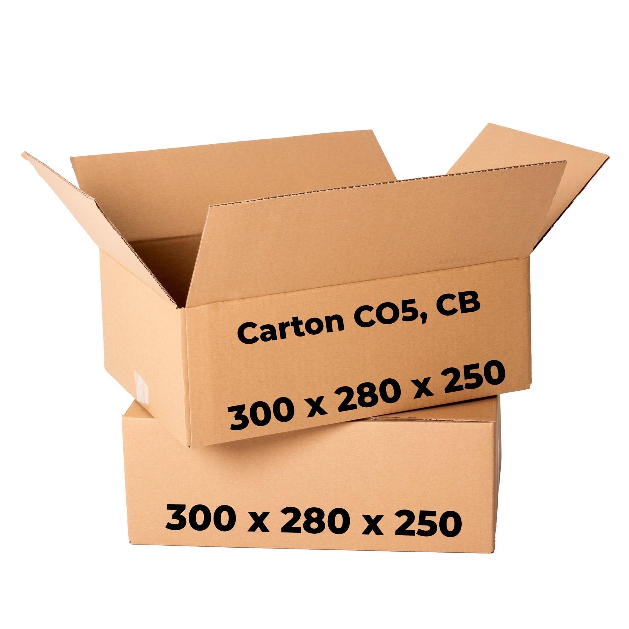 Lot de 20 cartons CO5, CB, 300 x 280 x 250 Cartons d'emballage Nati Shop
