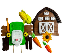 Set 6 decoratiuni comestibile din zahar, Ferma Decoratiuni din Pasta de Zahar Nati Shop